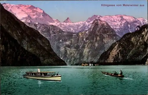 Ak Schönau am Königssee Oberbayern, Panorama vom Malerwinkel aus