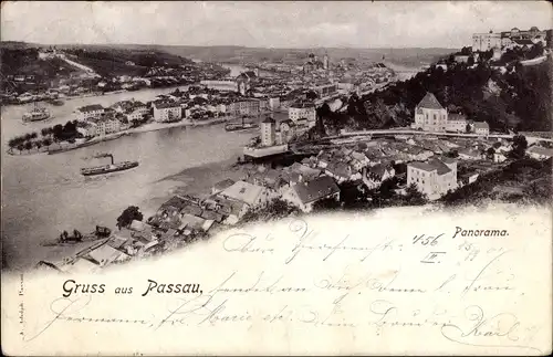 Ak Passau in Niederbayern, Panorama
