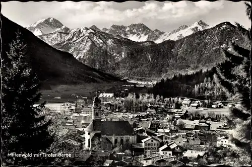 Ak Mittenwald in Oberbayern, Panorama, Tiroler Berge