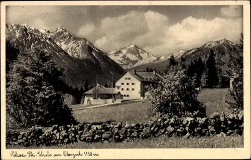 Ak Oberjoch Bad Hindelang, Partie an der Polizei Ski Schule, Wintersportplatz