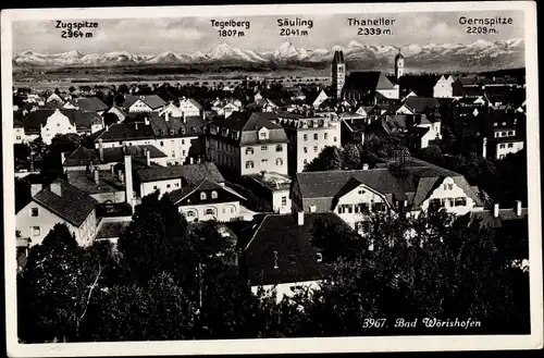 Ak Bad Wörishofen im Unterallgäu, Panorama mit Zugspitze, Tegelberg, Säuling