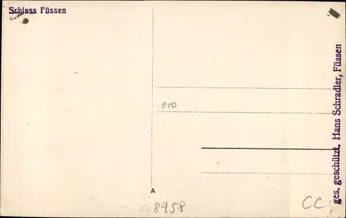 Ak Füssen im Ostallgäu, Schloss