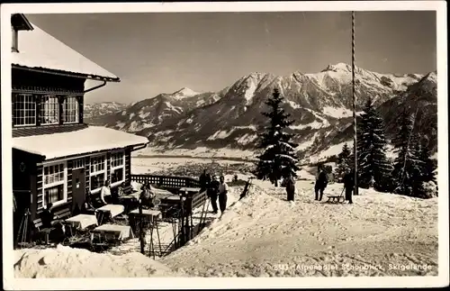Ak Oberstdorf im Oberallgäu, Schrattenwang, Alpenhotel Schönblick, Wintersport, Schnee