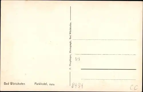 Ak Bad Wörishofen im Unterallgäu, Parkhotel, Innenansicht, Halle
