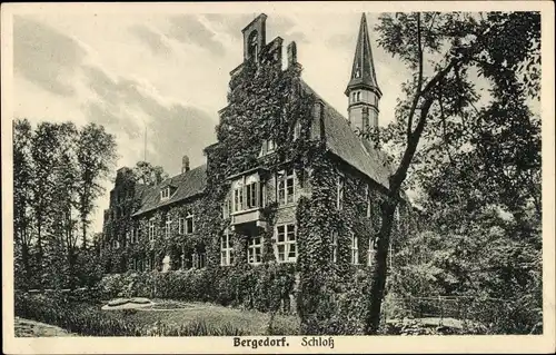 Ak Hamburg Bergedorf, Blick von außen auf das Schloss