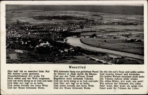 Ak Holzminden an der Weser, Panorama, Weserlied