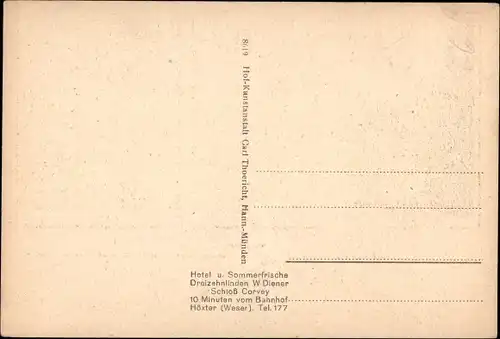 Ak Höxter an der Weser, Weserlied, Frau mit Instrument