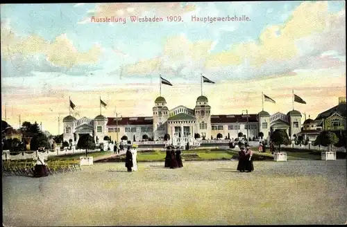 Ak Wiesbaden in Hessen, Ausstellung 1909, Hauptgewerbehalle