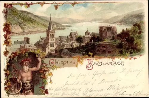 Litho Bacharach am Rhein, Gesamtansicht