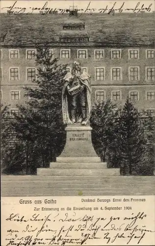 Ak Gotha in Thüringen, Denkmal Herzogs Ernst des Frommen