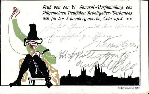 Ak Köln am Rhein, VI. General-Versammlung, Arbeitgeber-Verband für das Schneidergewerbe, 1908