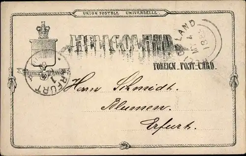 Vorläufer Wappen Ak Nordseeinsel Helgoland, Foreign Post Card