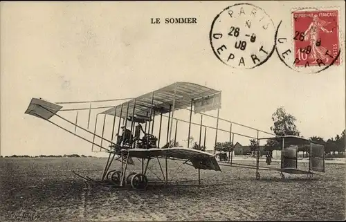 Ak Frankreich, Leichtflugzeug im Sommer, le Sommer