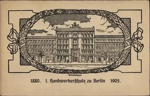 Passepartout Ak Berlin Mitte, 1. Handwerkerschule zu Berlin, Stolpmann