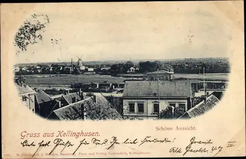 Passepartout Ak Kellinghusen in Holstein, Panorama, Schöne Aussicht, Windmühle