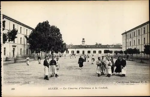 Ak Algier Alger Algerien, La Caserne d'Orleans a la Casbah