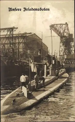 Ak Deutsches U Boot, U 8, Werft, NPG