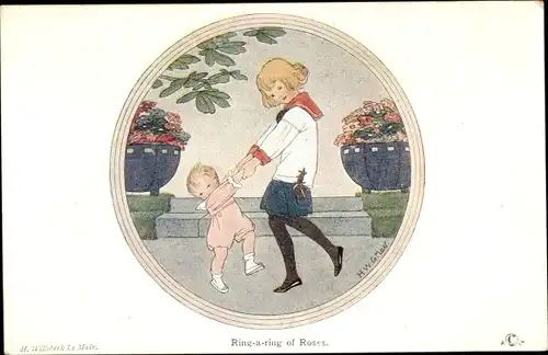 Künstler Ak Willebeek Le Mair, H., Ring a ring of Roses, Ringelreihen, Kinder
