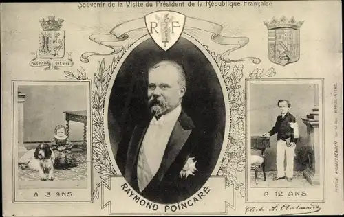 Wappen Ak Visite du President de la Republique Francaise, Raymond Poincare