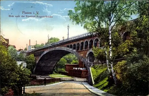 Ak Plauen im Vogtland, Friedrich August Brücke