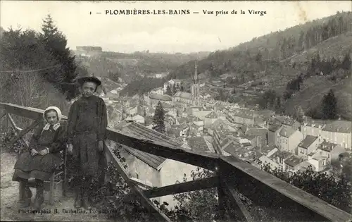 Ak Plombières les Bains Lothringen Vosges, Vue prise de la Vierge, Kinder