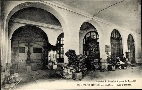 Ak Plombières les Bains Lothringen Vosges, Les Buvettes