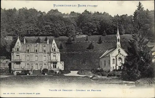 Ak Plombières les Bains Lothringen Vosges, Vallée de Semouse, Château de Pruines