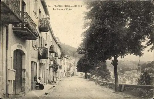 Ak Plombières les Bains Lothringen Vosges, Route d'Epinal