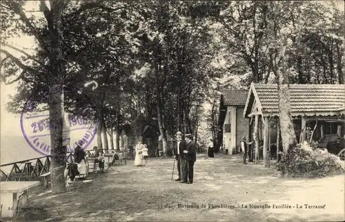 Ak Plombières les Bains Vosges, La Nouvelle Feuillée, la Terrasse