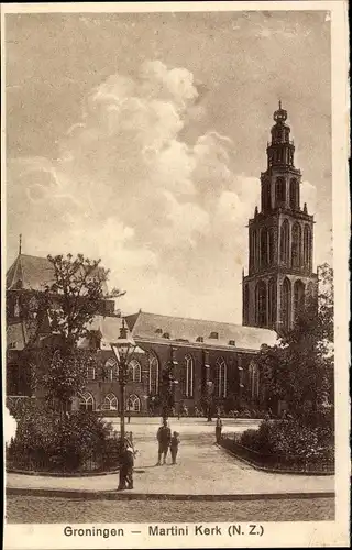 Ak Groningen Niederlande, Martini Kerk, Kirche Außenansicht