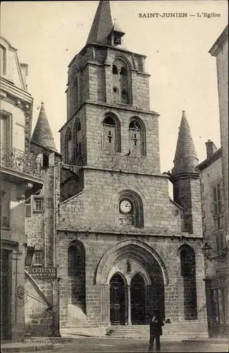 Ak Saint Junien Haute Vienne, L'Eglise, Kirche, Außenansicht