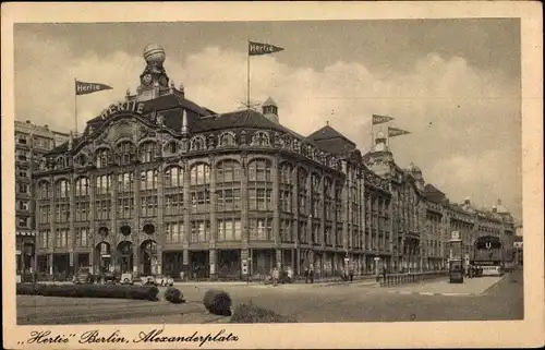 Ak Berlin Mitte, Alexanderplatz, Hertie-Kaufhaus, U-Bahnhof