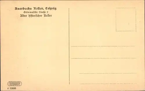 Ak Leipzig in Sachsen, Auerbachs Keller, Grimmaische Straße 2, Alter historischer Keller