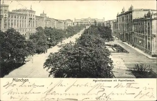 Ak München Bayern, Maximilianstraße mit Maximilianeum