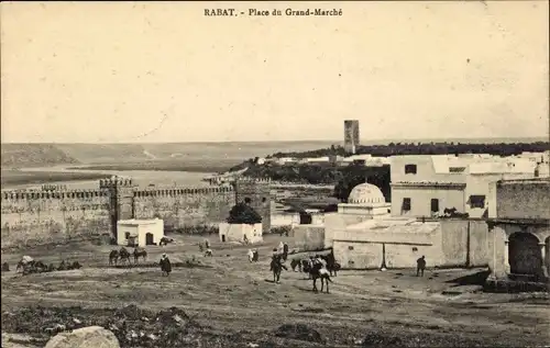 Ak Rabat Marokko, Place du Grand-Marché