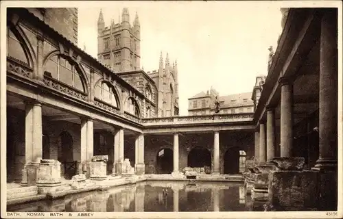 Ak Bath Somerset, Roman bath, Abbey