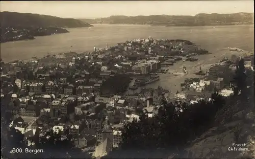 Ak Bergen Norwegen, Gesamtansicht, Fliegeraufnahme