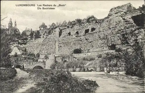 Ak Luxemburg Luxembourg, Die Bockfelsen