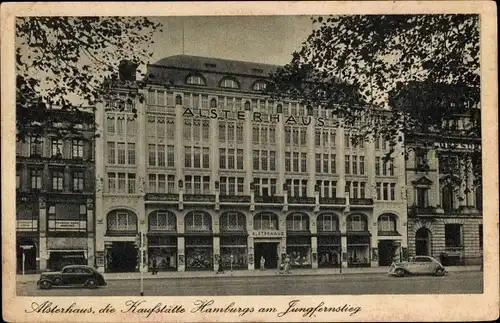 Ak Hamburg Altstadt, Alsterhaus, die Kaufstätte Hamburgs, am Jungfernstieg, Poststraße