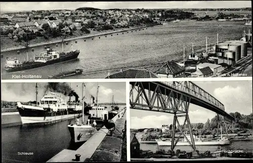 Ak Holtenau Kiel in Schleswig Holstein, Schleuse, Hochbrücke