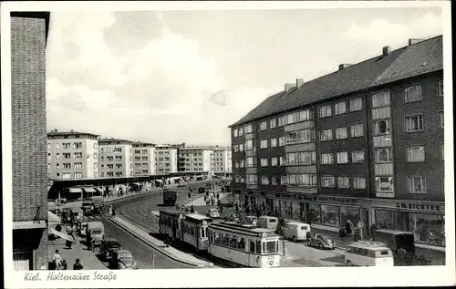 Ak Kiel Schleswig Holstein, Holtenauer Straße, Straßenbahn