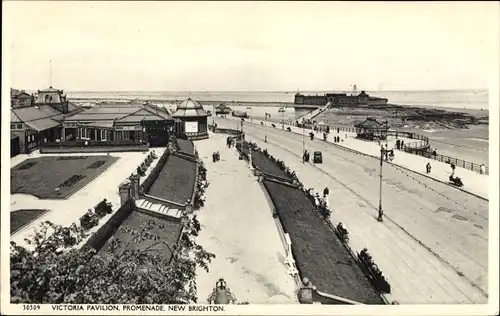 Ak New Brighton Wallasey England, Victoria Pavilion, Promenade
