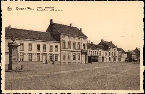 Ak Beveren Ostflandern, Markt, Noordkant