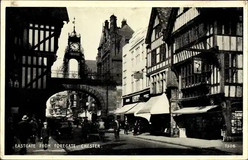 Ak Chester Cheshire England, Eastgate from Foregate