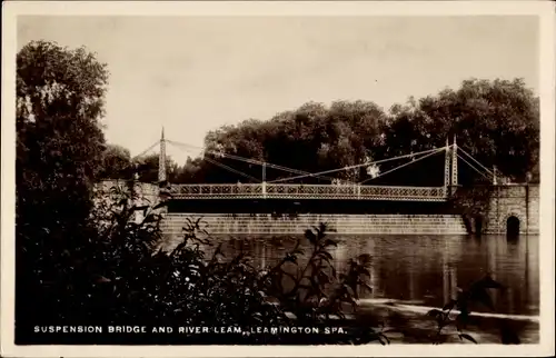Ak Leamington Spa East Midlands England, Suspension Bridge and River Leam