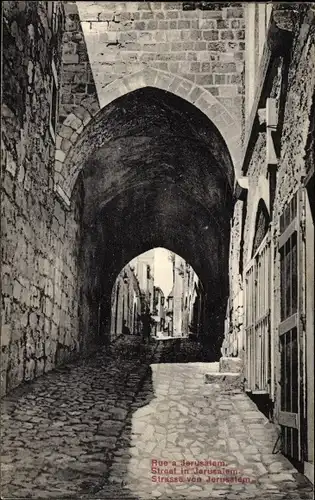 Ak Jerusalem Israel, Straße in der Innenstadt, Rue a Jerusalem
