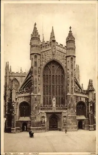 Ak Bath Somerset England, Abbey, West Front