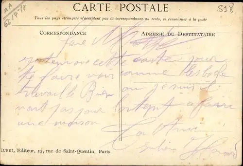 Ak Marceuil sur Seine Côte-d’Or, Guerre 1914-1915, Maison bombardée, Post Office