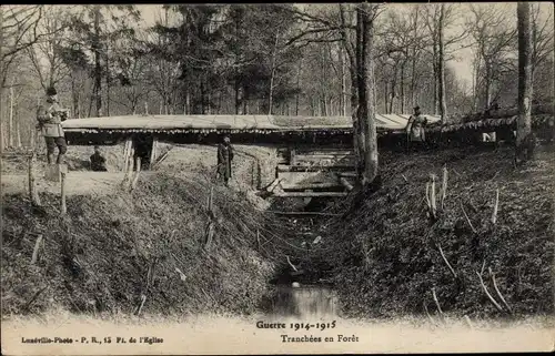 Ak Frankreich, Guerre 1914-1915, Tranchées en Forêt