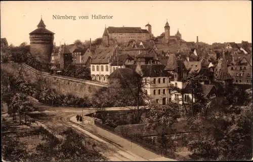 Ak Nürnberg in Mittelfranken, Panorama vom Hallertor
